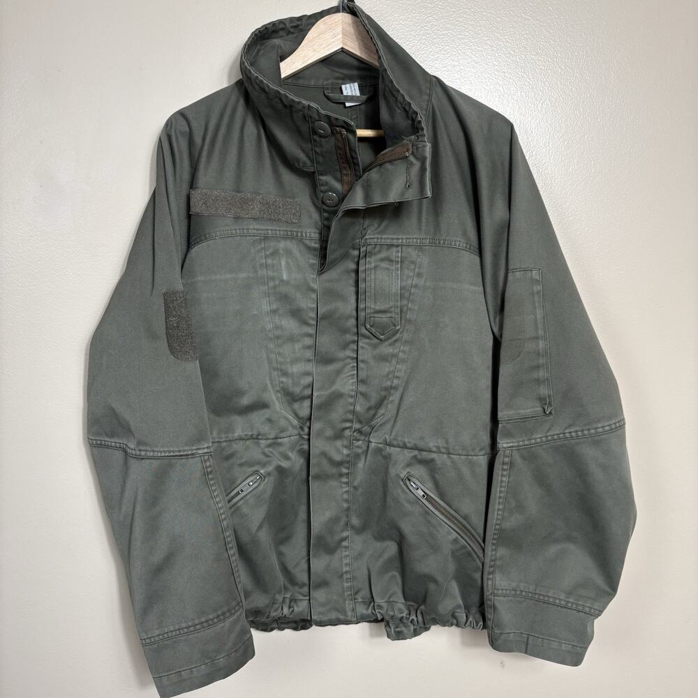 Unbranded Utility Field Jacket Military Green Cotton Blend Zip Front Tactical